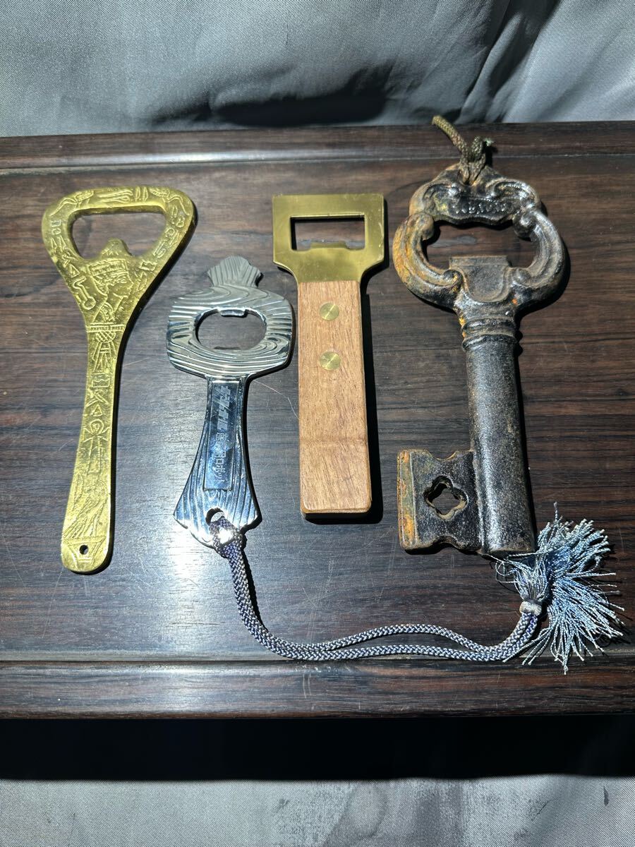 栓抜き金属製 4本 アンティーク 時代物拍卖