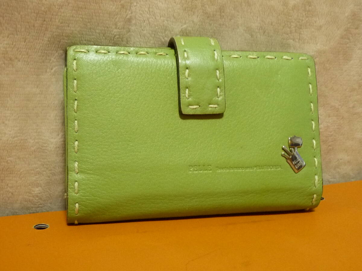 PELLE BORSA ペレボルサ 二つ折り財布 レディース ライトグリーン 財布 ウォレット  美品拍卖
