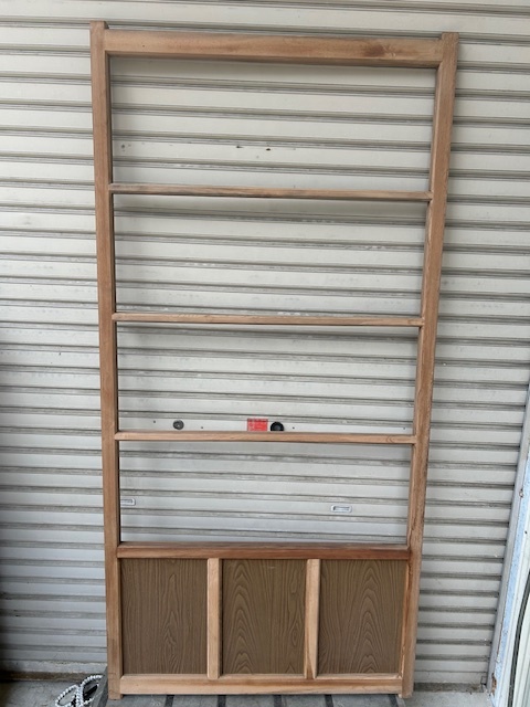 SuM.79★枠のみ 障子枠 1枚★H180cm×W88cm×D3cm/新品未使用/倉庫保管品/仕切り/ガラス/パーテーション/リノベーション/木枠/DIY/和室拍卖