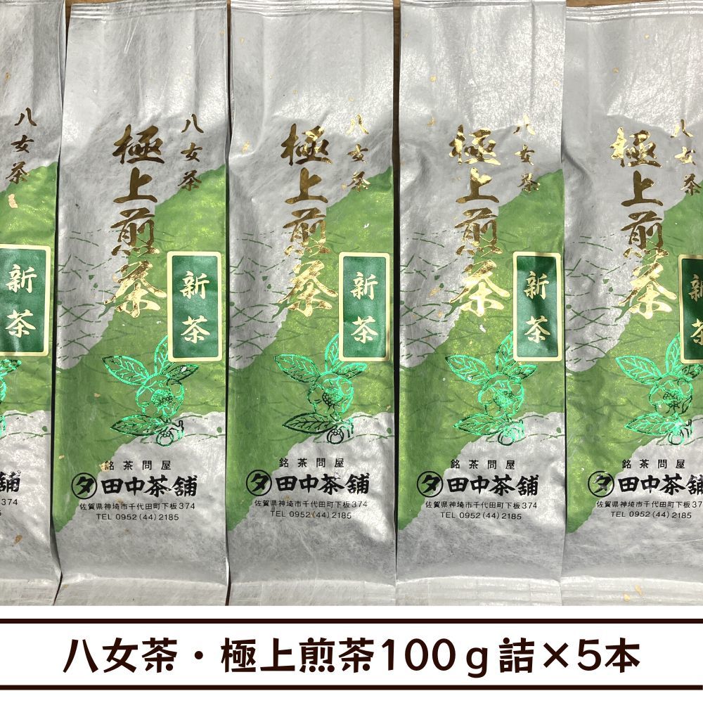 【送料無料】八女茶・極上煎茶100g詰×5本(福岡県産)拍卖