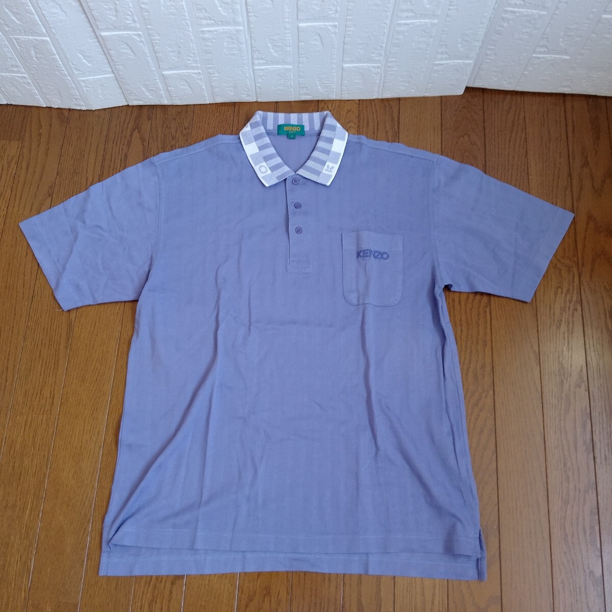 1920【中古】KENZO GOLF ケンゾーゴルフ ゴルフウェア 半袖 ポロシャツ メンズ サイズ XL(4)ライトパープル白拍卖