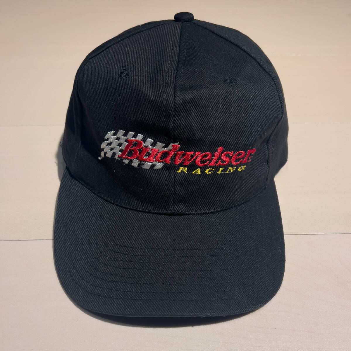 60cm〜61cm / Budweiser Racing バドワイザー レーシング キャップ 帽子 ブラック 黒 ロゴ刺繍 アメカジ トラッカー拍卖