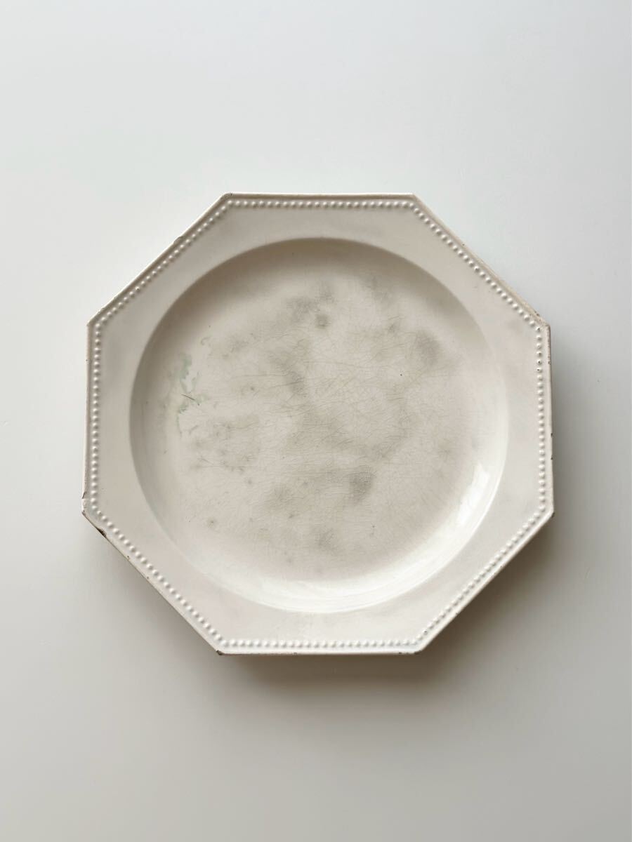 希少 フランス アンティーク ARBORAS アルボラス オクトゴナルプレート 八角皿 古手 骨董 蚤の市 ヴィンテージ拍卖