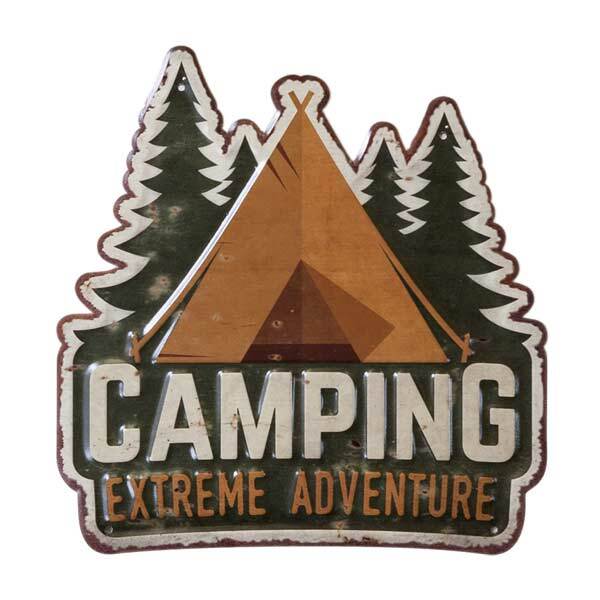 アンティーク エンボス プレート CAMPING キャンプ 看板 アメリカン雑貨拍卖