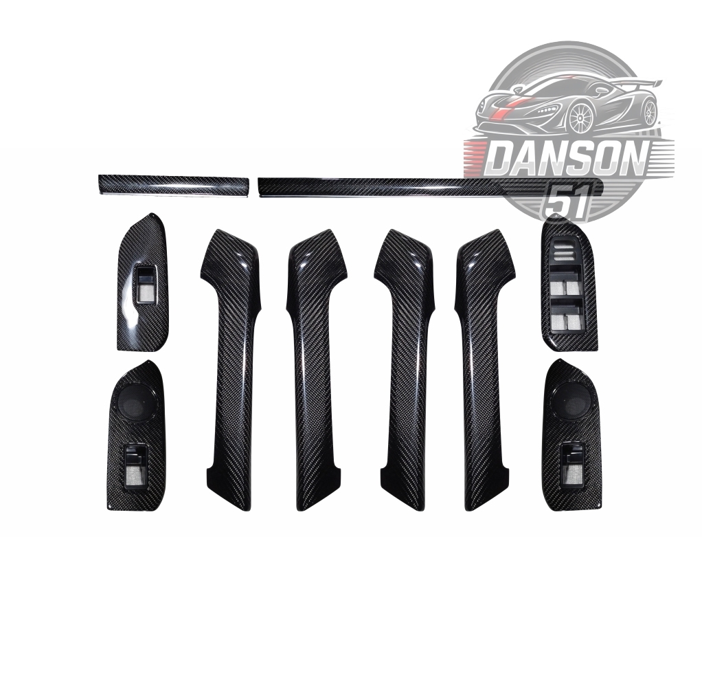 リアルカーボン製 トヨタ プラド FJ150 2018-2022年式 交換式内装パーツ 内装パネル 10枚セット拍卖