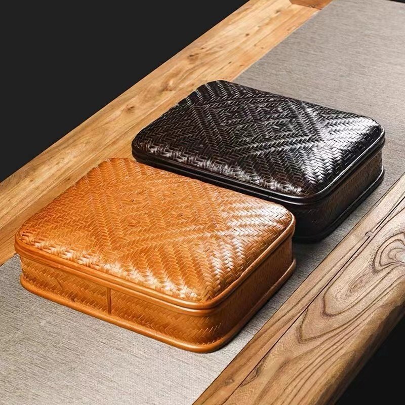 新入荷☆★ 収納かご おしゃれ竹編みバスケット  収納小物入れ お菓子入れ★2色選択可 拍卖