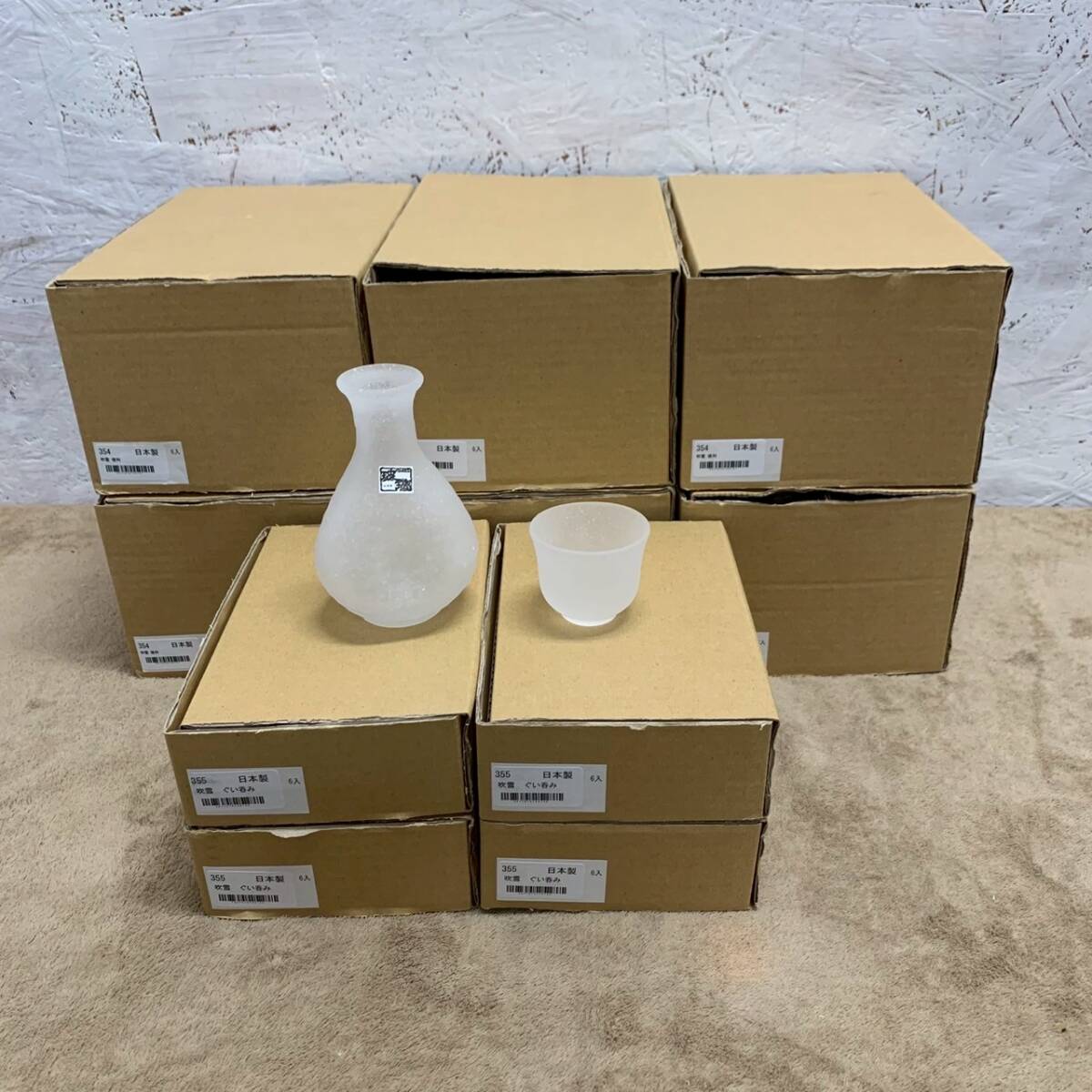 【新品未使用】廣田硝子 くらふと 玻璃 吹雪 徳利 ぐい呑み セット 日本製 酒器 食器 徳利36本 ぐい呑み24本 セット まとめ売り 店舗 Y1406拍卖