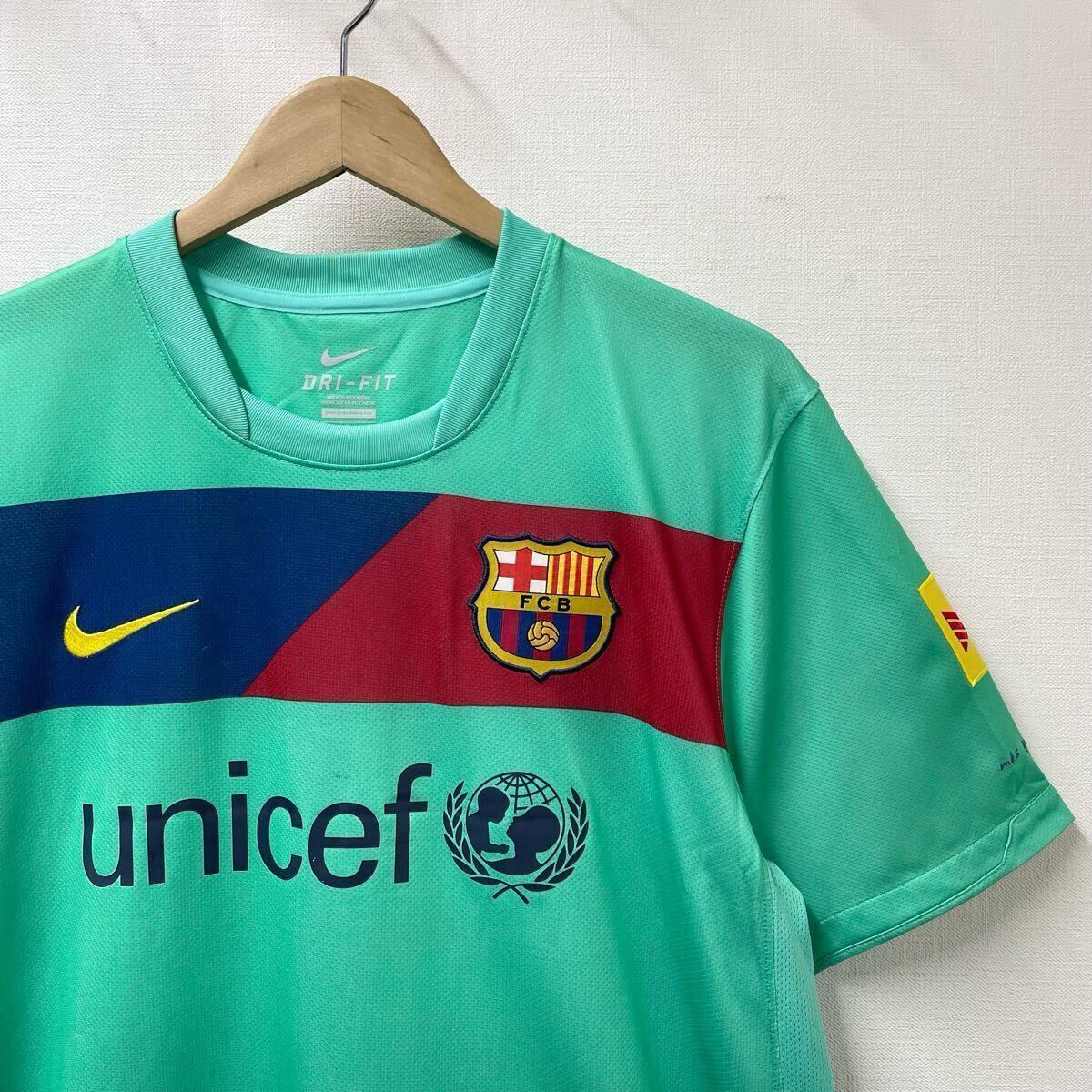 sizeL 2010年 リーガエスパニョーラ NIKE製 バルセロナ ユニセフ サッカー ユニフォーム ナイキ DANI ALVES拍卖