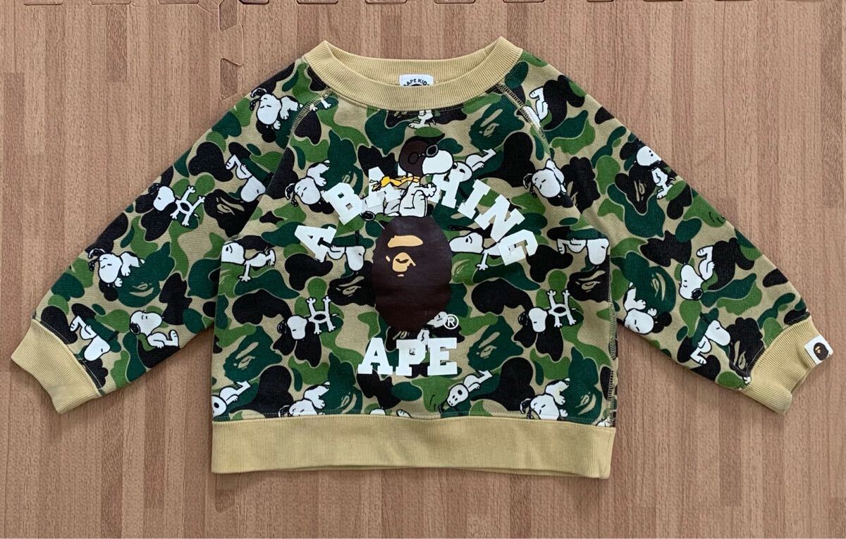 ★激レア キッズ APE × スヌーピー スウェット トレーナー 90 シャーク パーカー拍卖