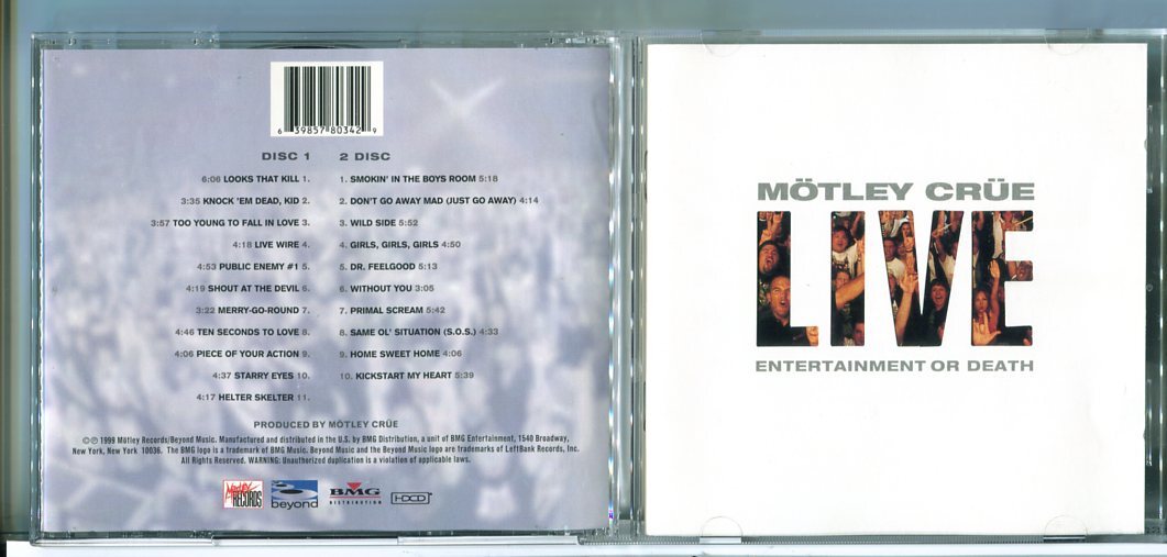 Live Entertainment Or Death (2枚組) モトリー・クルー/CD 中古 セル版 輸入盤/e1133拍卖