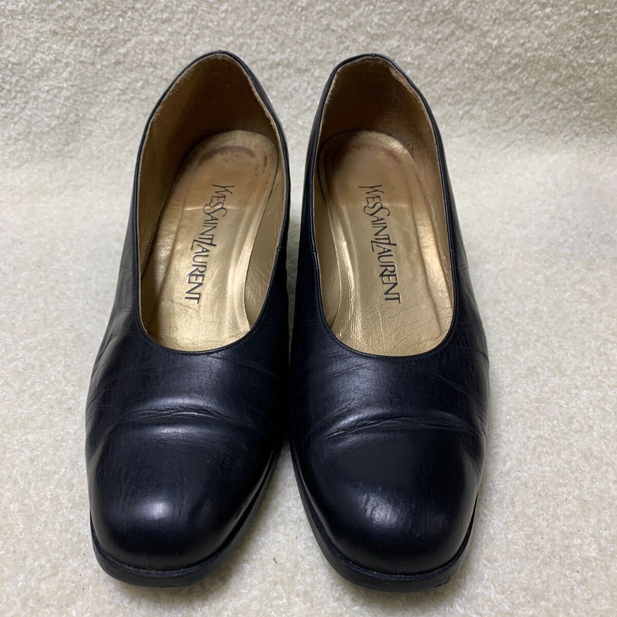 イブサンローラン YSL 本革ヒールパンプス ブラック 22.5㎝ヒール約5㎝拍卖