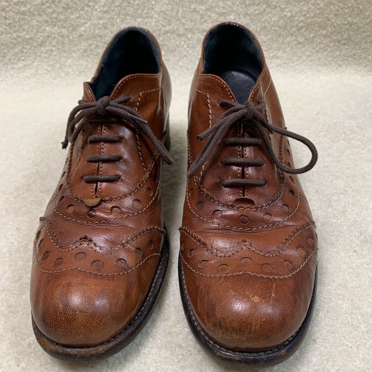 アルベルト フェルマーニ ALBERTO FERMANI レディース本革ビジネスシューズ ブラウン 23㎝ヒール約4.5㎝拍卖