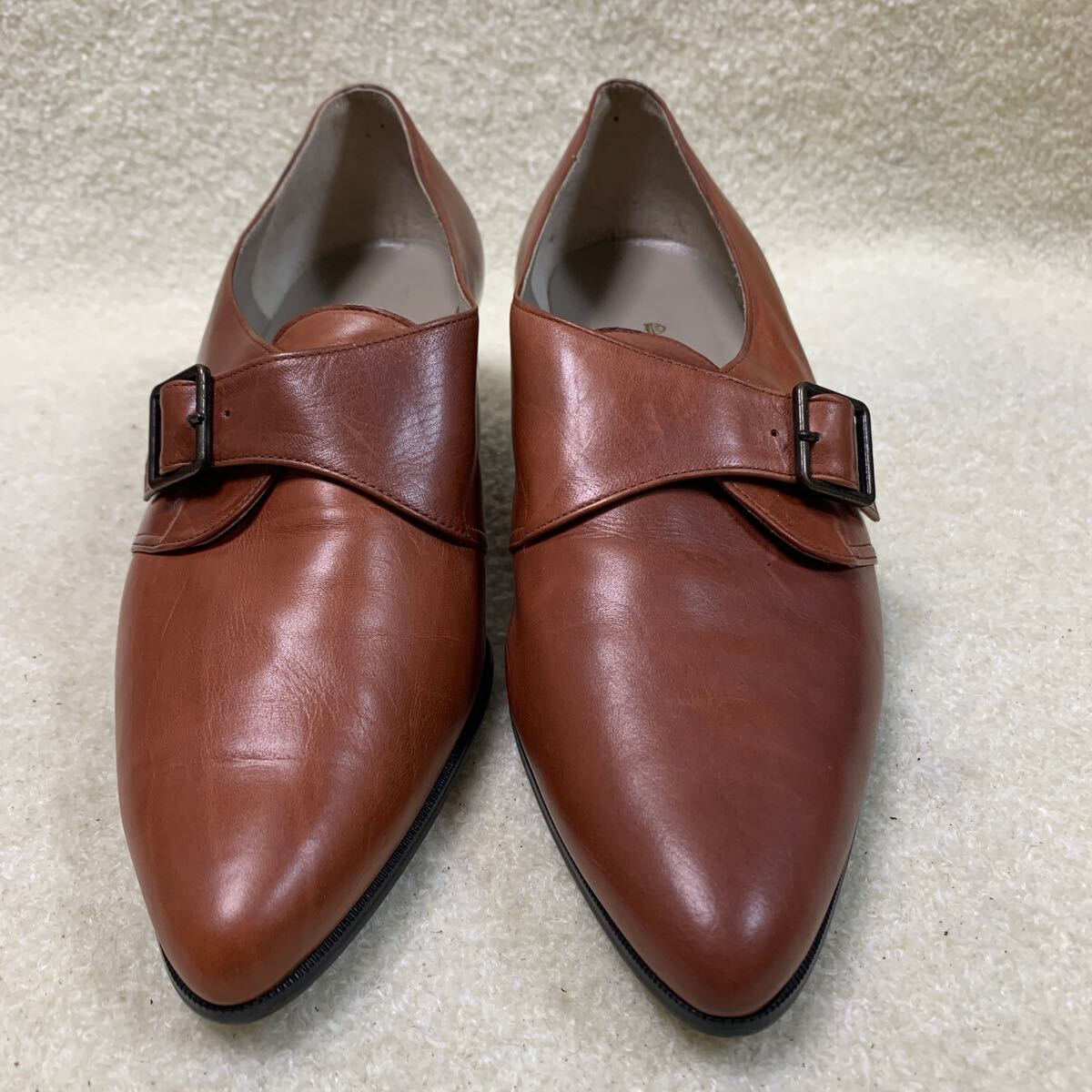 RABOKIGOSHI 本革ビジネスシューズ ブラウン 23㎝ヒール約4㎝拍卖