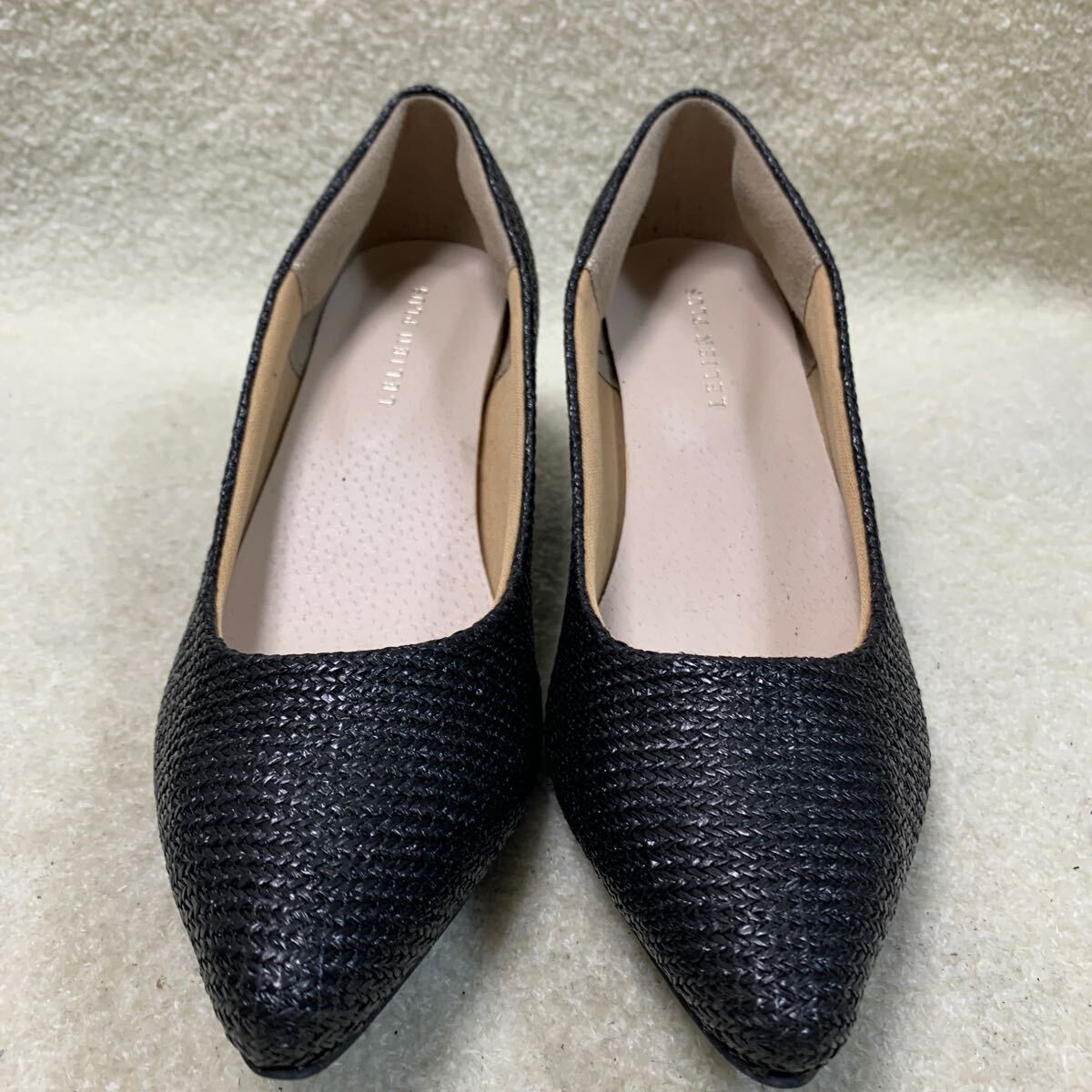 LELIEN PLUS 布製 レディースパンプス ブラック 23㎝ヒール約5㎝ 美品拍卖