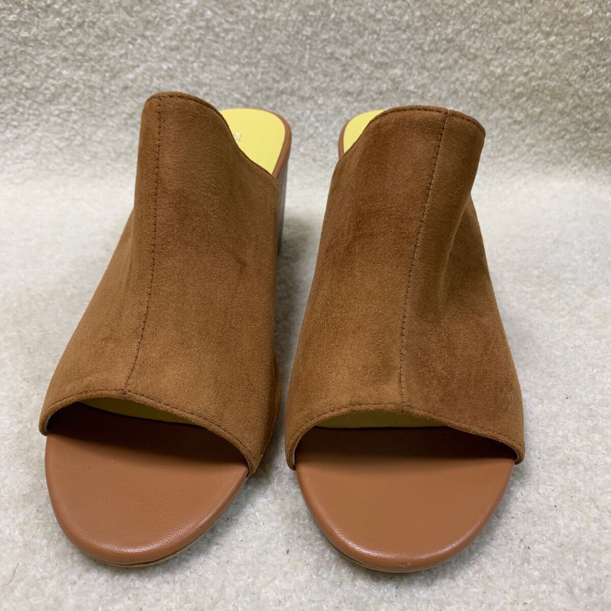 オリエンタルトラフィック ORiental TRaffic レディース スウェードサンダル ブラウン 24㎝ヒール約6㎝ 美品拍卖