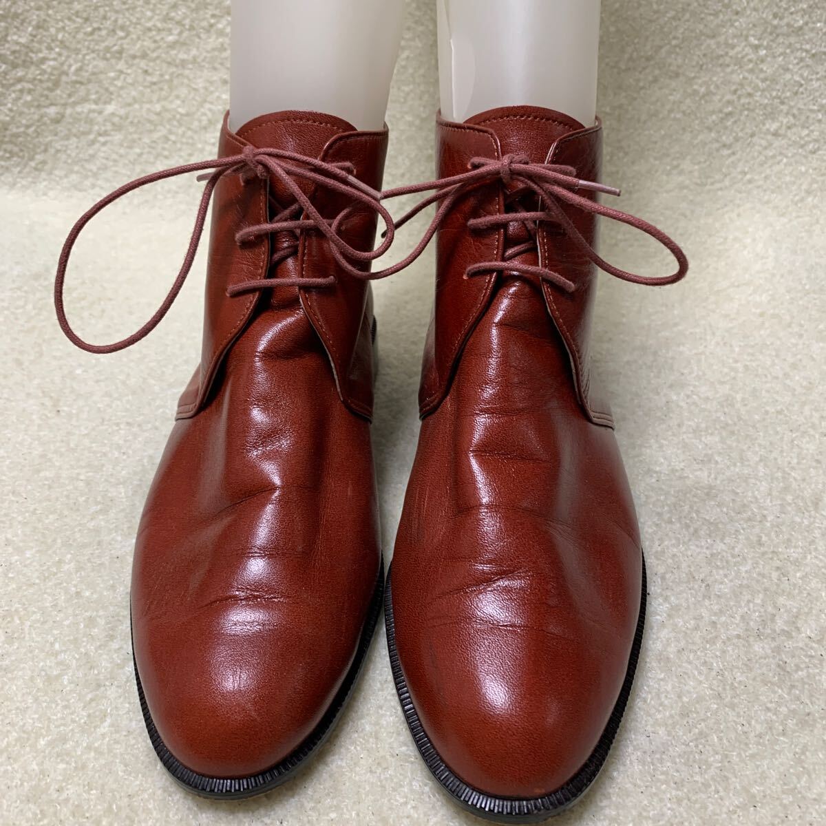 COLISEE PARIS 本革レディースショートブーツ ワインレッド 23㎝ 美品拍卖