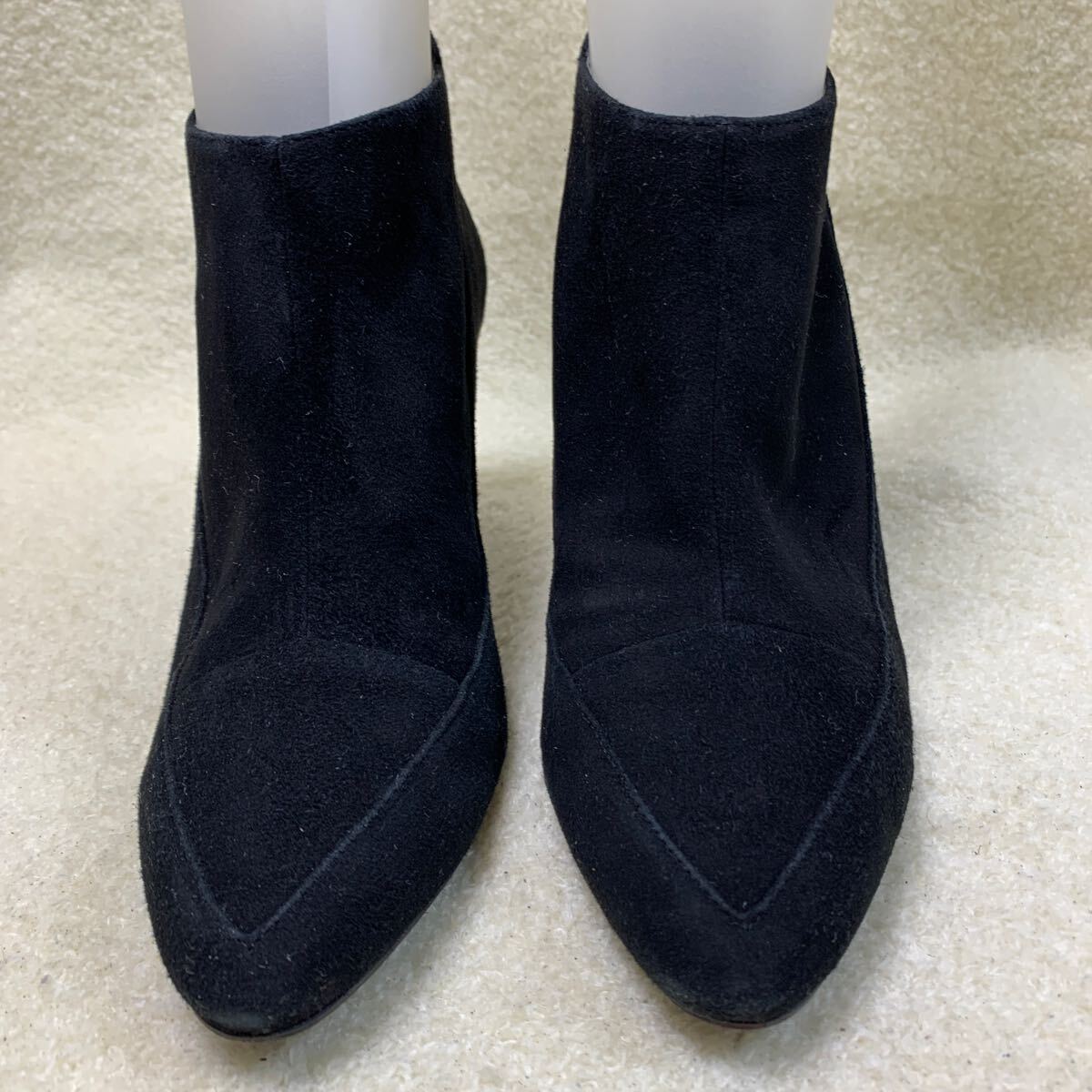 コールハーン COLE HAAN レディースショートブーツ ブラック バックファスナー 22.5㎝ヒール約7.5㎝ 美品拍卖