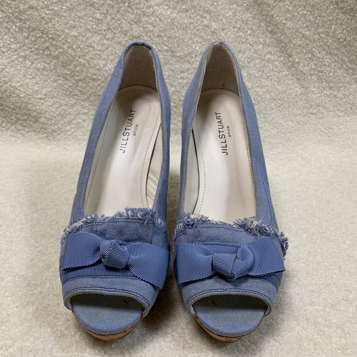 ジルスチュアート JILLSTUART レディースパンプス デニム生地 ブルー 24㎝ヒール約9㎝拍卖