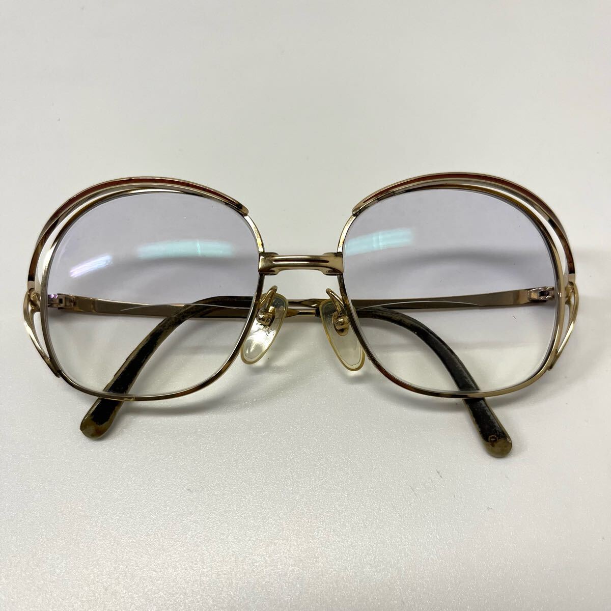 VINTAGE Christian Dior メガネ 眼鏡 サングラス ディオール 度入り メタルフレーム ゴールド系 【レターパックプラス郵送可】#21拍卖