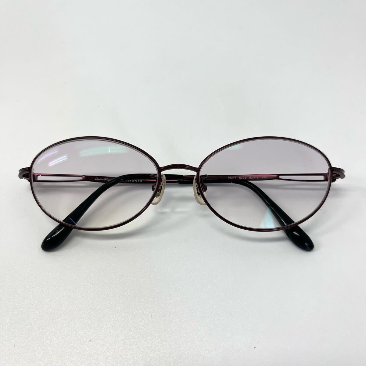 Salvatre Ferragamo メガネ 眼鏡 アイウェア フェラガモ メタルフレーム オーバル型 1624T チタン 度入り 【レターパックプラス郵送可】#71拍卖