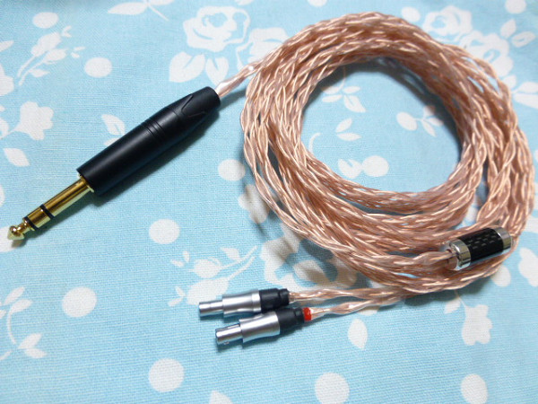 SENNHEISER HD800 HD820 Cascade ケーブル MOGAMI 2944 八芯 ブレイド 編み込み 300cm かなり長め 6.3mm 標準プラグ HD800S Campfire audio拍卖