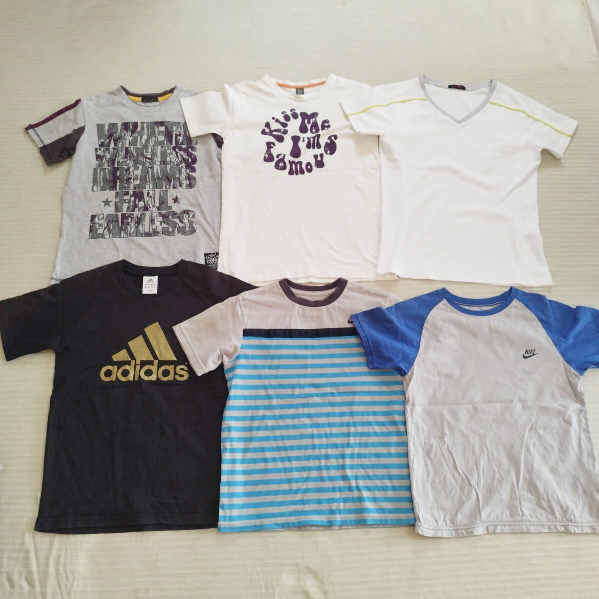 140-160cm男の子向け半袖Tシャツセット(ショートパンツ1点含む)拍卖