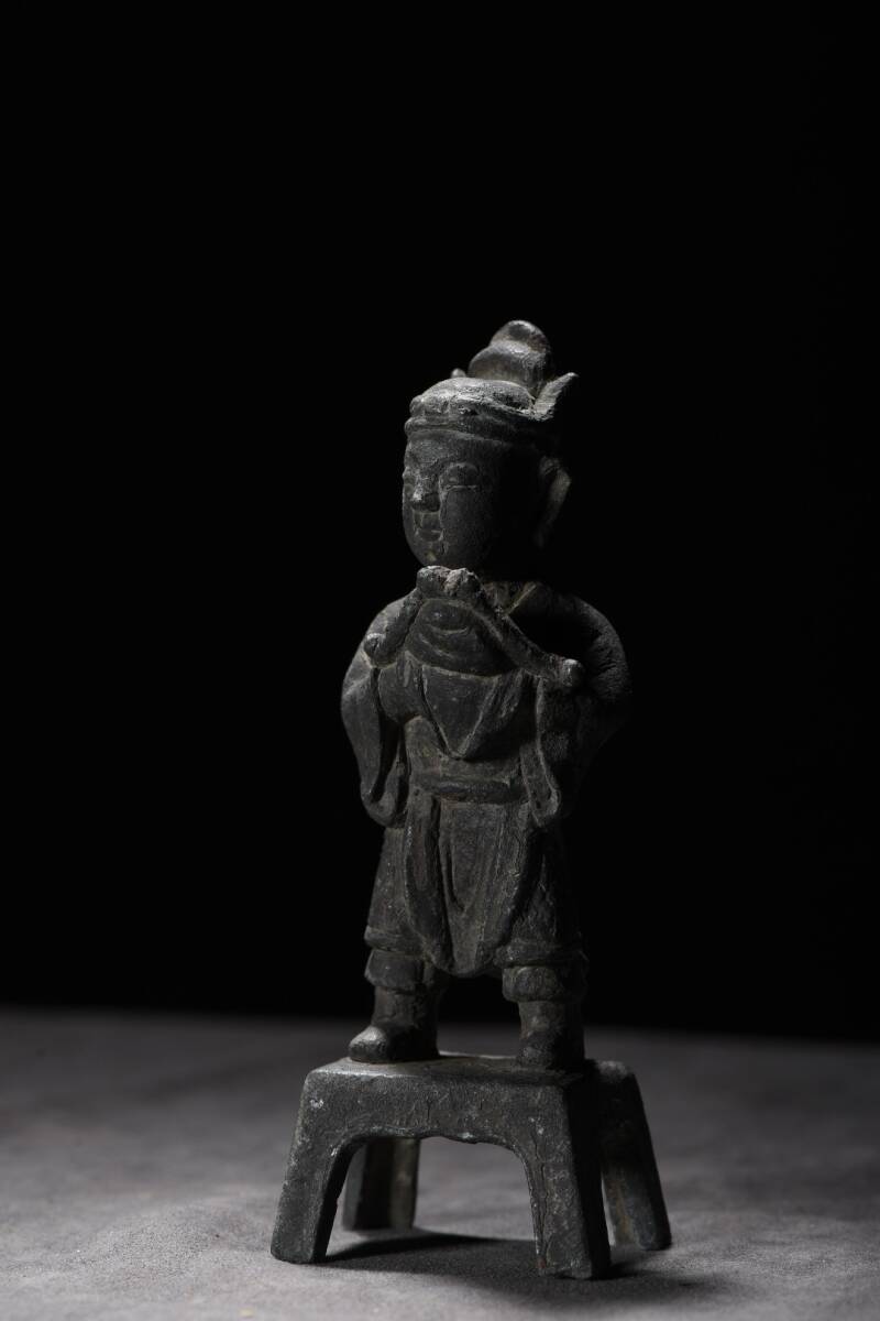 古寺廟結縁 紫銅彫 周倉造像 極細工 古賞物 古美味 中国唐物 時代物 骨董 中国古美術拍卖