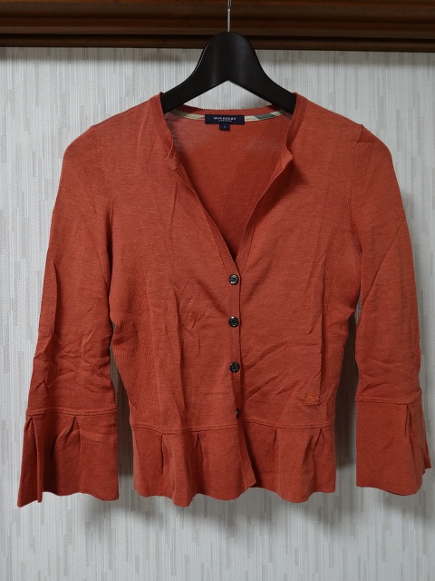 ●バーバリー BURBERRY LONDON カーディガン 1 三陽商会 FBD10-585-45 絹 カシミヤ ●0508●拍卖