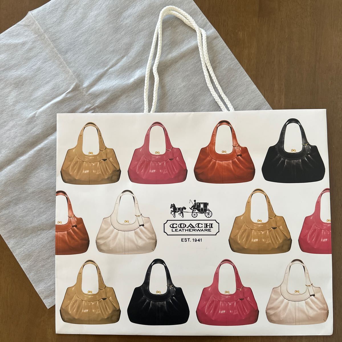 COACH コーチ 紙袋 保存袋 大サイズ プレゼント ギフト ラッピング 収納袋 ショップ袋 ショッパー ショップバッグ コレクション リメイク④拍卖