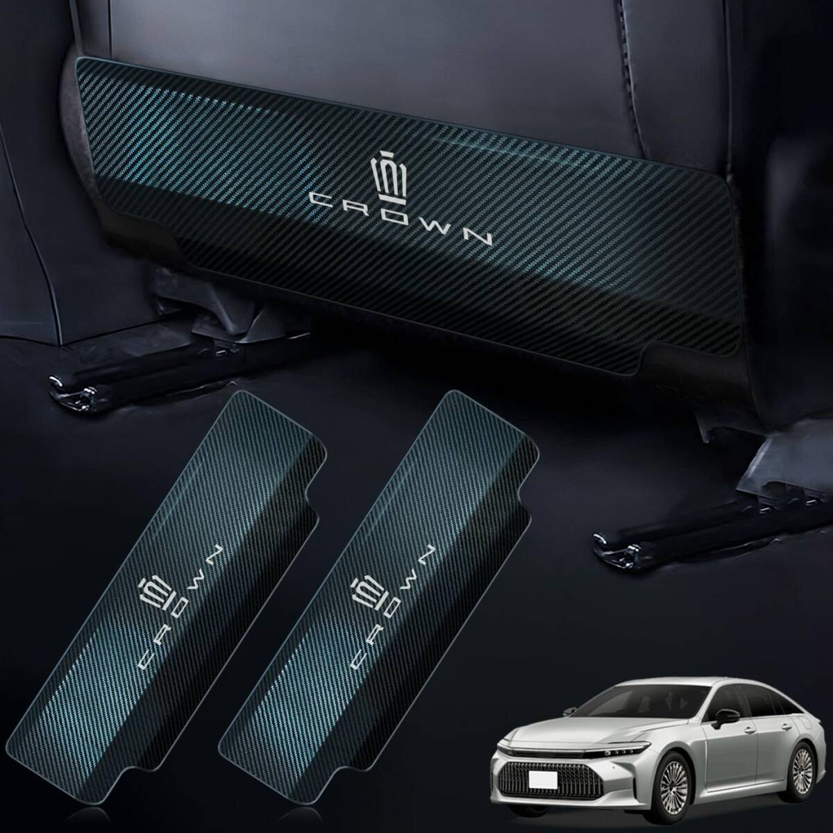 HUDIY(フーディ)キックガード 新型クラウン スポーツ/クロスオーバー 35系専用 ステンレス鋼 シート バック キック マット プロテクター拍卖