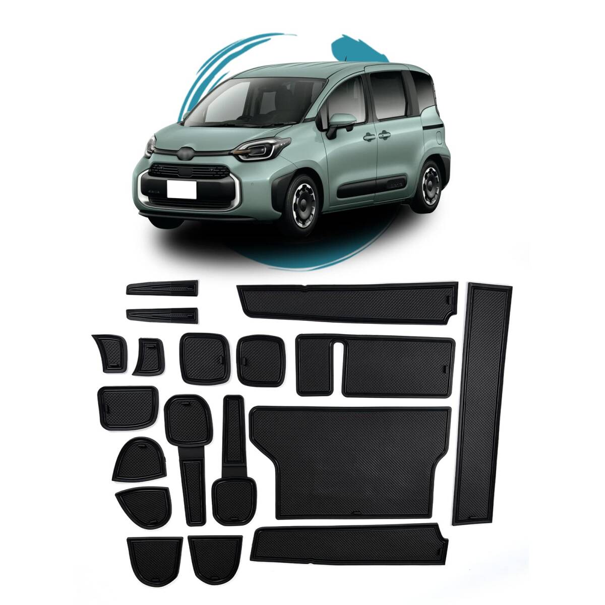 ruiya 改良済み トヨタ シエンタ 2022 シエンタ10系 専用 ラバーマット ドアポケット マット インテリアラバーマット 滑り止めシート拍卖