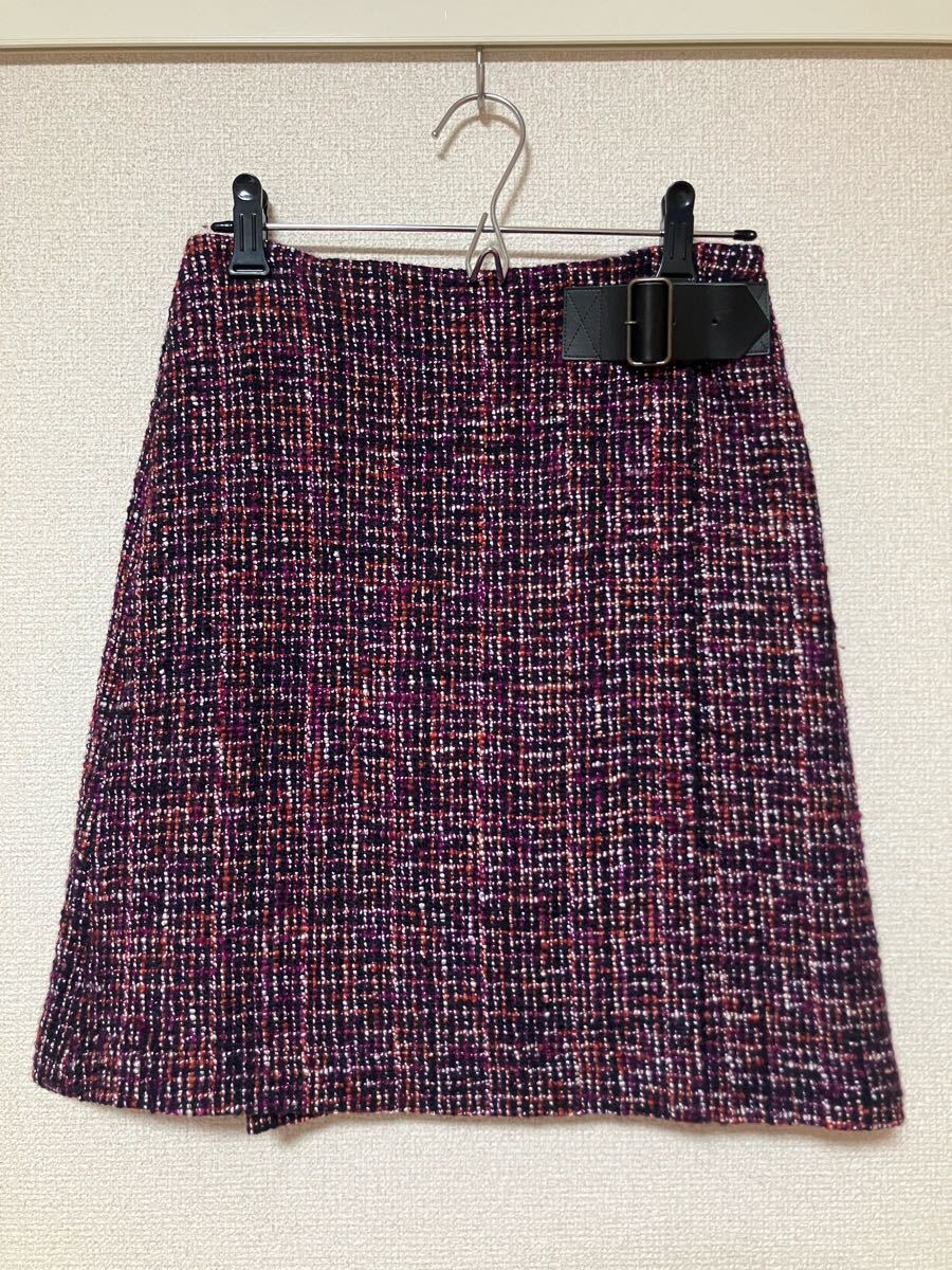 トゥービーバイ アニエスベー ツイードラップスカート 38拍卖