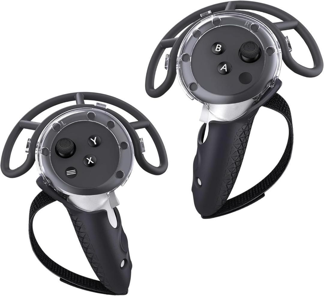 Quest 3対応コントローラーグリップカバー グリップケース 耐衝撃 ブラック拍卖