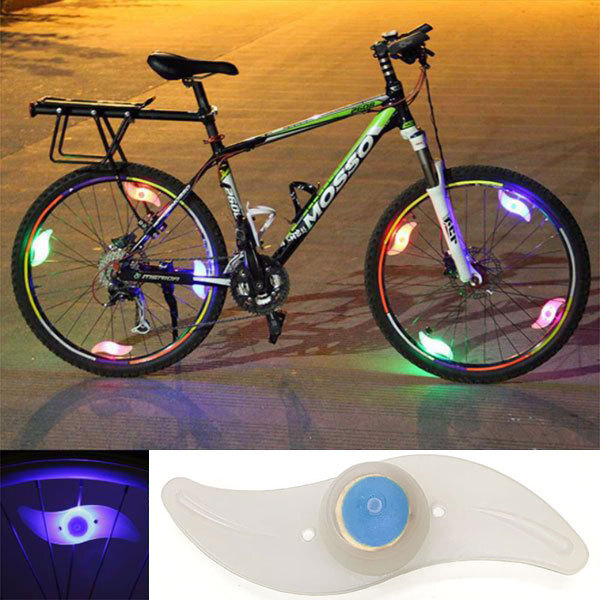 自転車ライト ホイールライト LEDライト 風車型 柳形状 LED ライト アクセサリー アウトドア サイクルライト 夜間 安全 ブルー発光拍卖