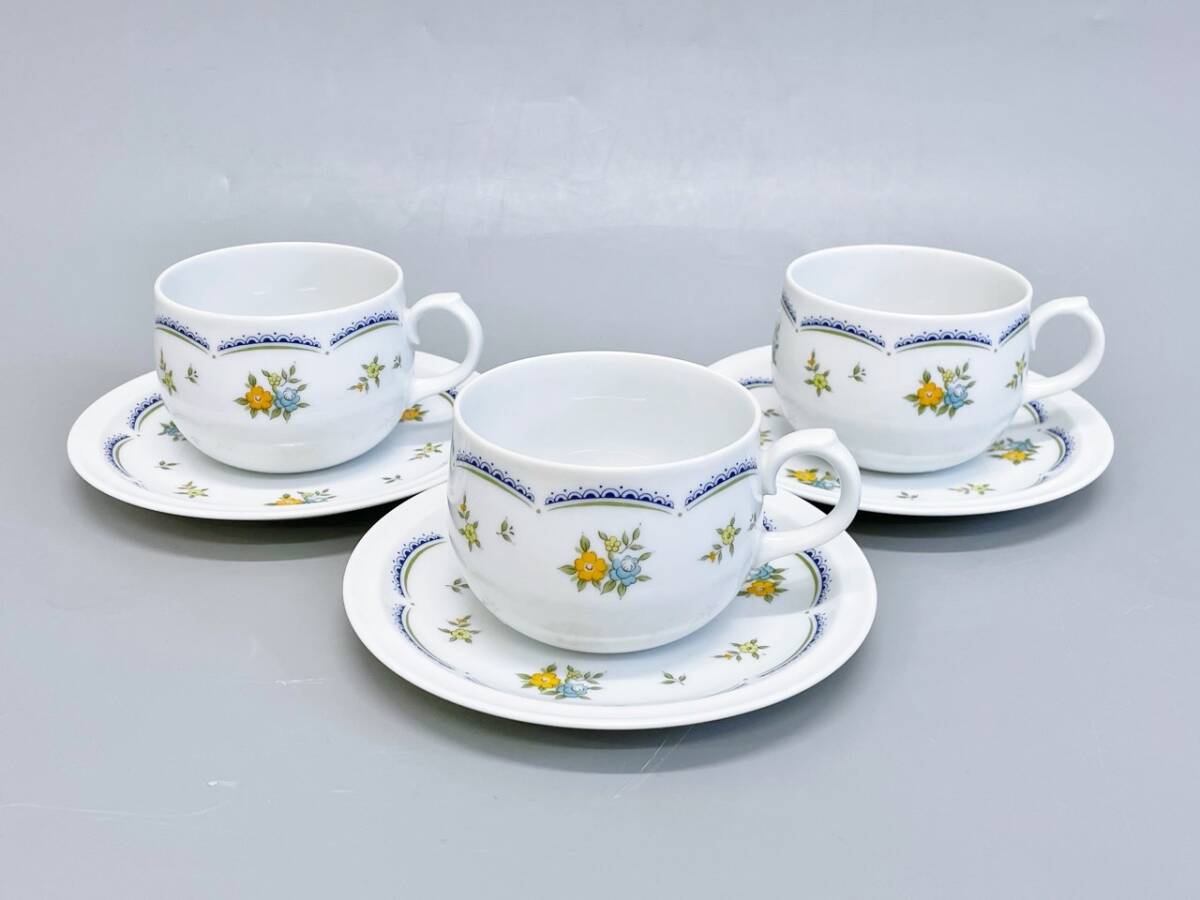 ノリタケ Noritake カップ&ソーサー 3客セット 千趣会 カップソーサー スープカップ 珈琲碗皿 陶器 洋食器拍卖