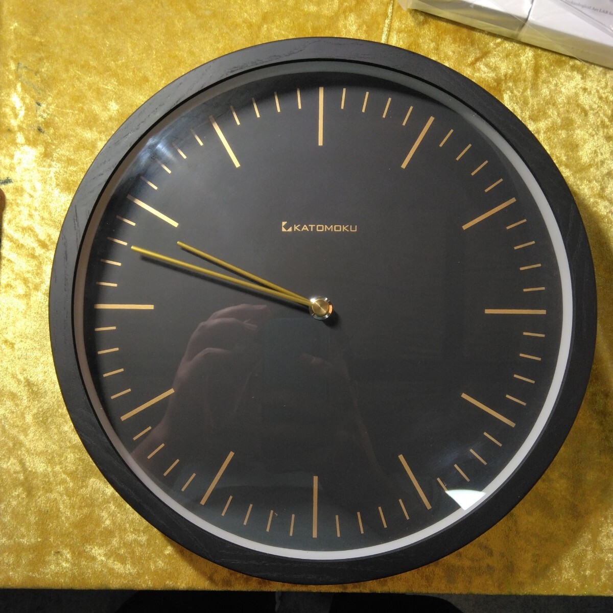 KATOMOKU 壁掛け時計 ブラック 黒 アナログ 80サイズ拍卖