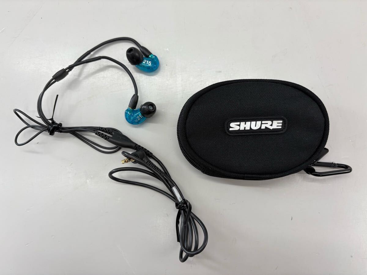X726)専用ケース付き シュア SHURE 高遮音性イヤホン SE215 青 動作品拍卖