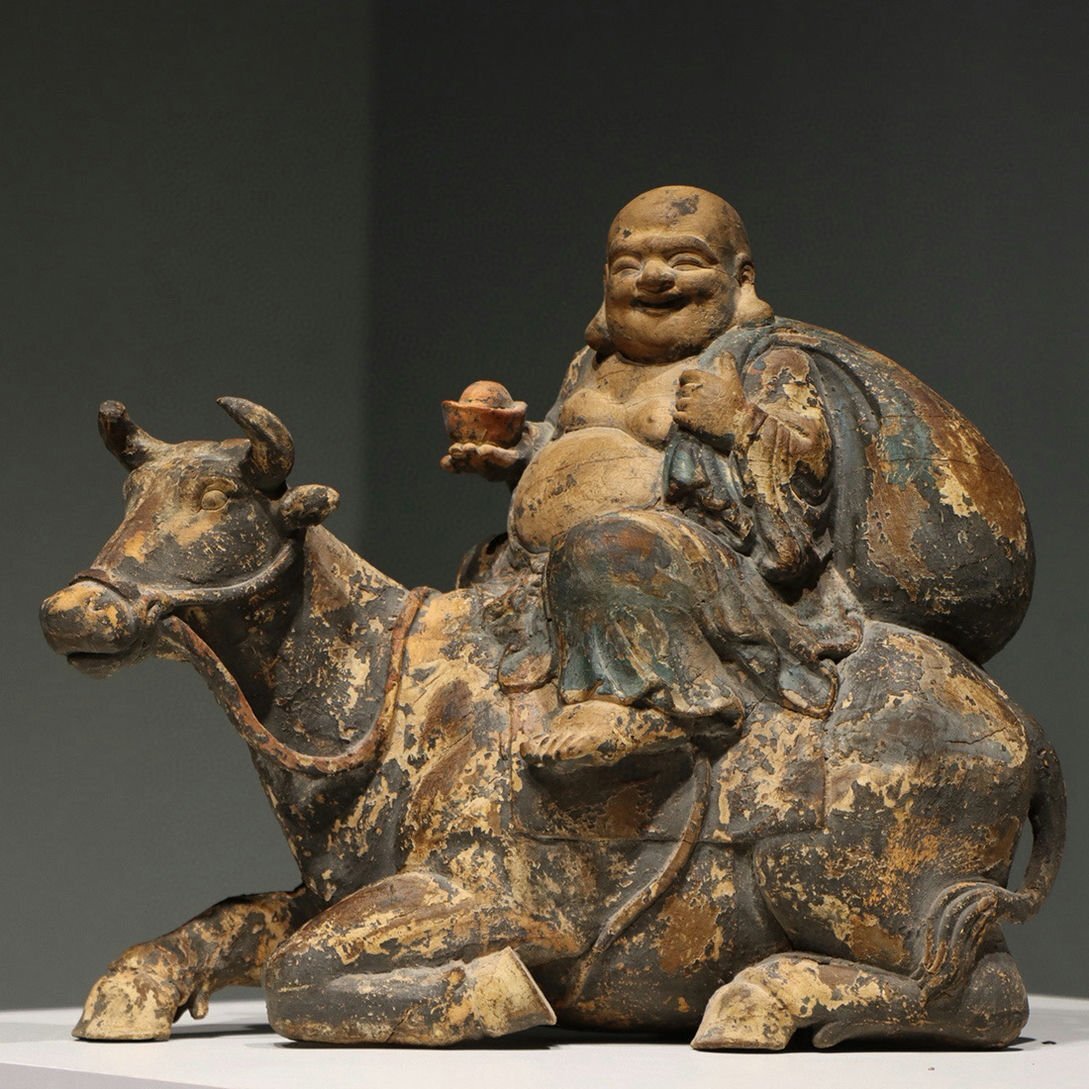 ▼渡鶴羽▼A9322明時代 楠木木彫 弥勒仏 楠木細工彫刻★仏教古美術★仏像★細密細工★廃寺旧蔵★廃寺買出品拍卖