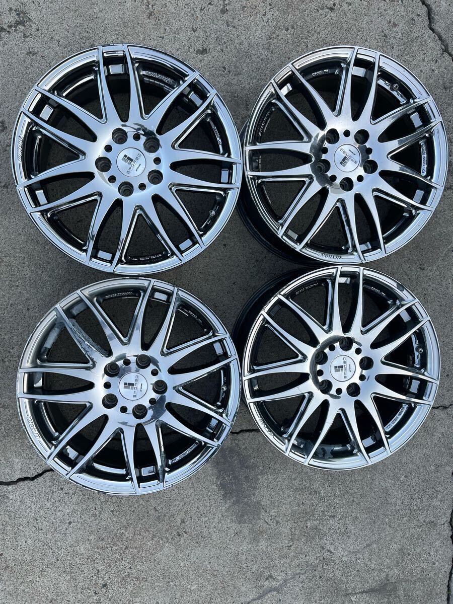 WORK SPORBO 17x7.0J PCD 114.3 5H ET+50 ニッケルホイール 4本 セット拍卖