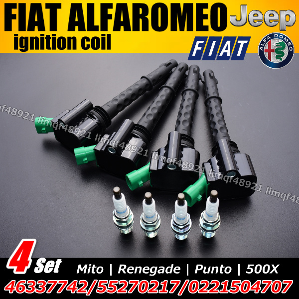 アルファロメオ アバルト ジープ イグニッションコイル プントEVO レネゲード プラグセット 46337742  55270217  0221504707拍卖