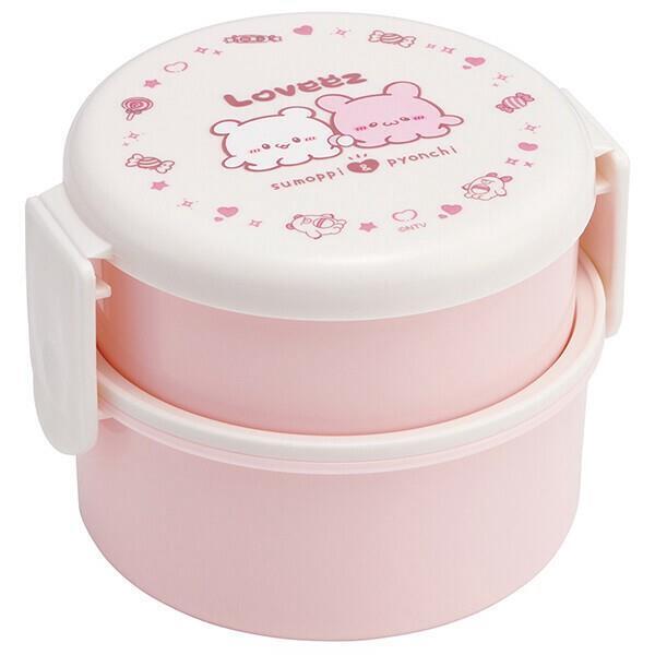 らぶいーず ランチボックス 弁当箱 抗菌 丸型 2段 (フォーク付) スケーター拍卖