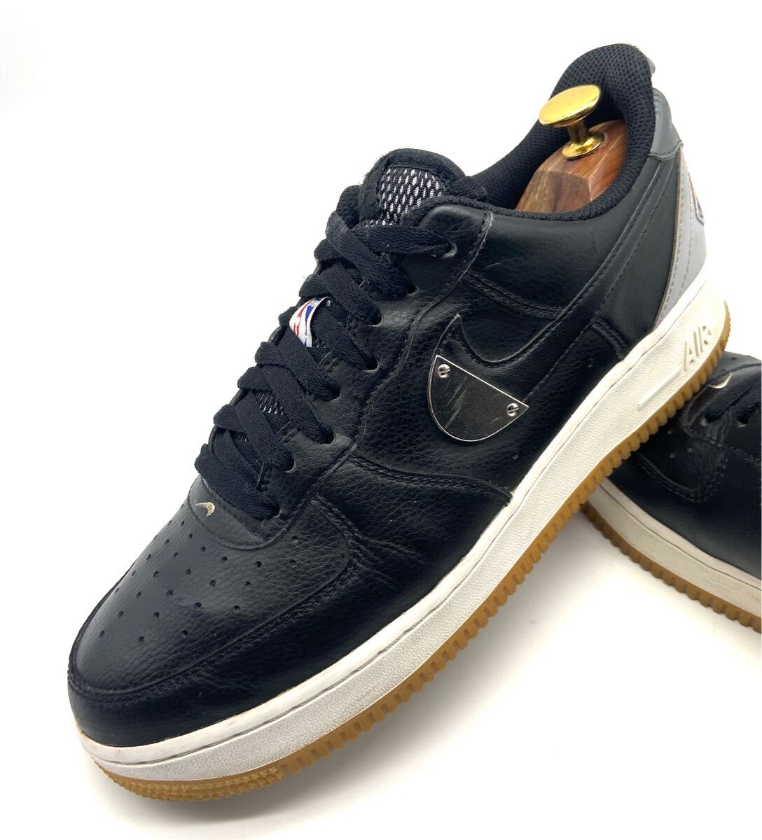 【ナイキ/エアフォース1 07 LV8×NBA】入手困難希少限定コラボモデル!高級レザーローカットスニーカー!黒/jp27.5cm!衝撃プライス!5/20拍卖