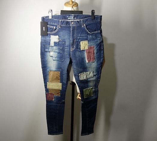 TK 希少 デッドストック 新品タグ付 glamb パッチワーク Unplugged rib denim アンプラグドリブデニムパンツ GB0219/P03 ジーンズ 3拍卖