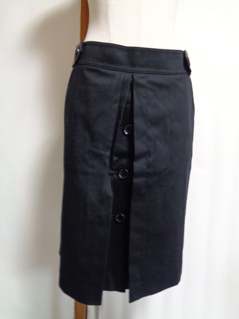 美品*バーバリー ブラックレーベル*40*L*ボックスプリーツ*綿*スカート*プリーツ*オールシーズン*春夏秋冬*ボトム*黒拍卖