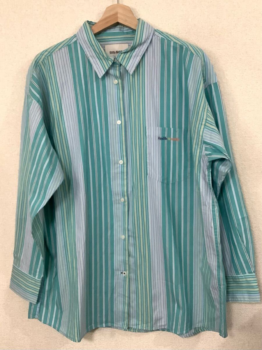 niko and... ニコアンド SHIRT ストライプ柄 長袖シャツ コットンシャツ セレクト カジュアル レディース 古着 M拍卖