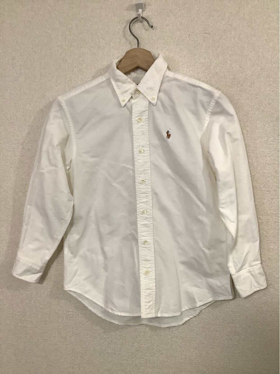 POLO RALPH LAUREN ラルフローレン ボタンダウンシャツ オックスフォード ホワイト ボーイズ セレクト 古着 子供服 拍卖