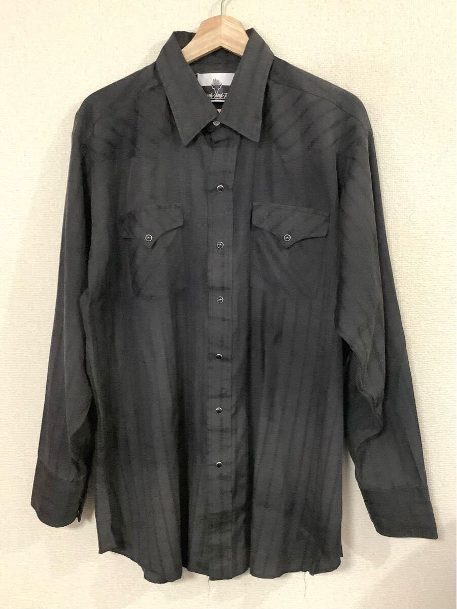 ビンテージ ストライプ柄 ウエスタンシャツ ブラック カジュアル アメカジ 古着 アメリカ製 メンズ 拍卖