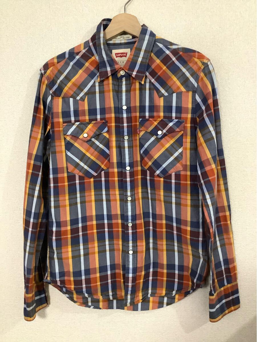levi's リーバイス チェック柄 ウエスタンシャツ コットンシャツ カジュアル ビンテージ アメカジ 古着 メンズ S拍卖