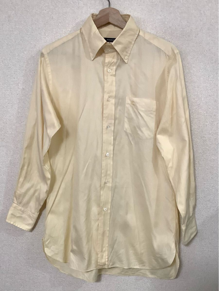 BURBERRY バーバリー ボタンダウンシャツ コットンシャツ 長袖シャツ ライトイエロハイブランド オーダー メンズ 古着拍卖