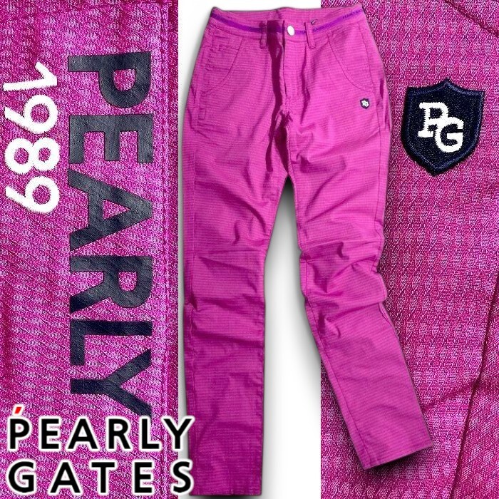 PEARLY GATES パーリーゲイツ 新品 定価2.4万 接触冷感 +PLUSCOOL ストレッチ パンツ ゴルフ レディース 2231702 080 1 ▲027▼50403w07拍卖